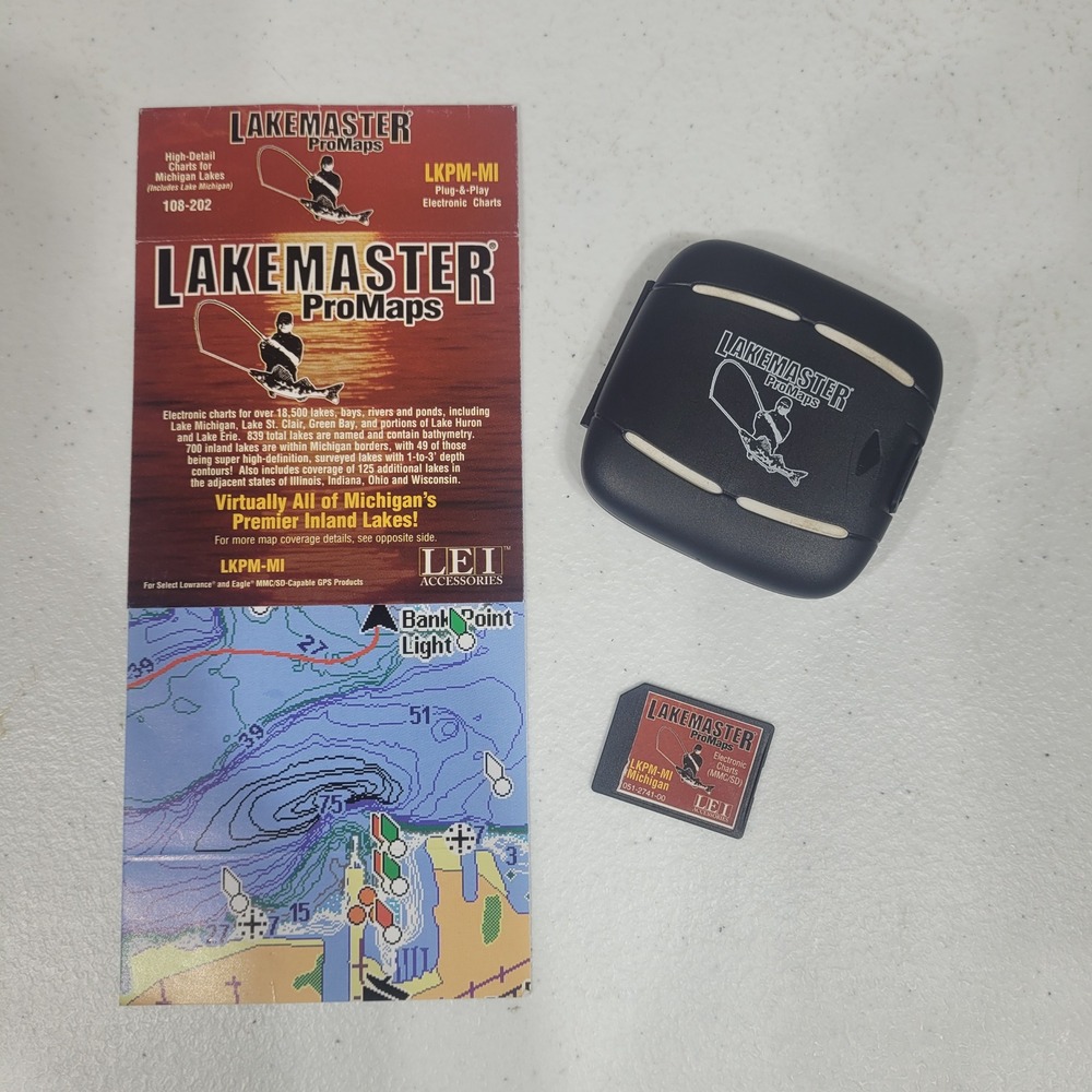 LakeMaster Pro Maps Michigan Electronic Chart LKPM-MI GPS Map SD Card